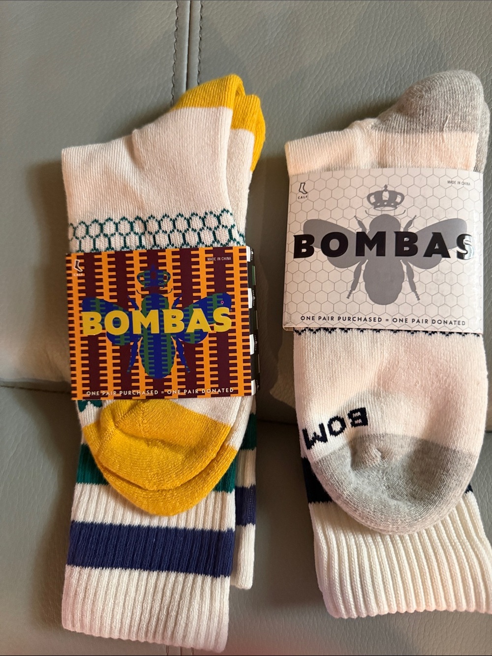 Bombas Crew Socks 2 Pair Lot Large NWT Black Hive Black History Month